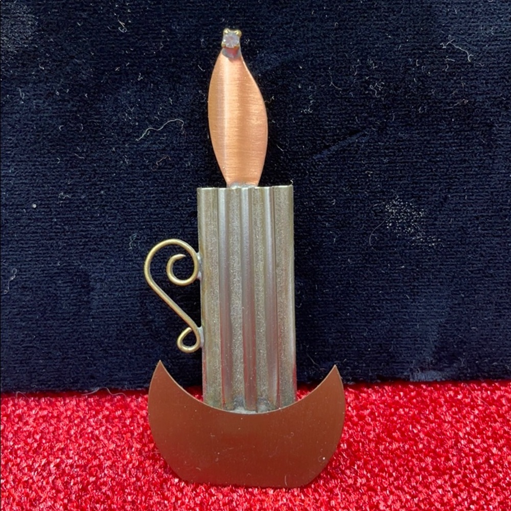 VINTAGE CANDLESTICK 🕯 PIN SILVER/copper look
